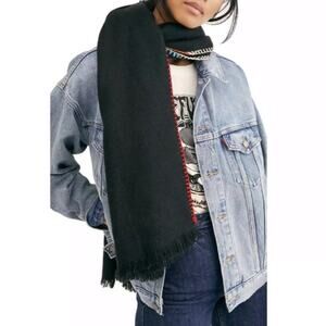 Free People Common Thread Blanket Stitch Warm Weather Fall Fringe Detail Scarf